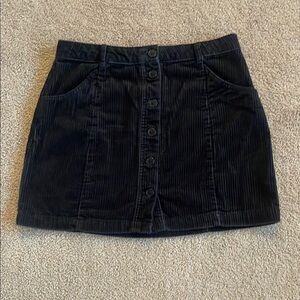 Forever 21 Black Corduroy A-line Mini Skirt Work